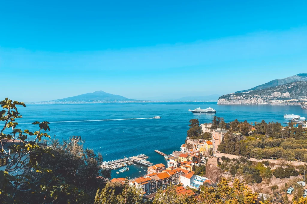 The bay of Sorrento with Mount Vesuvius across the water