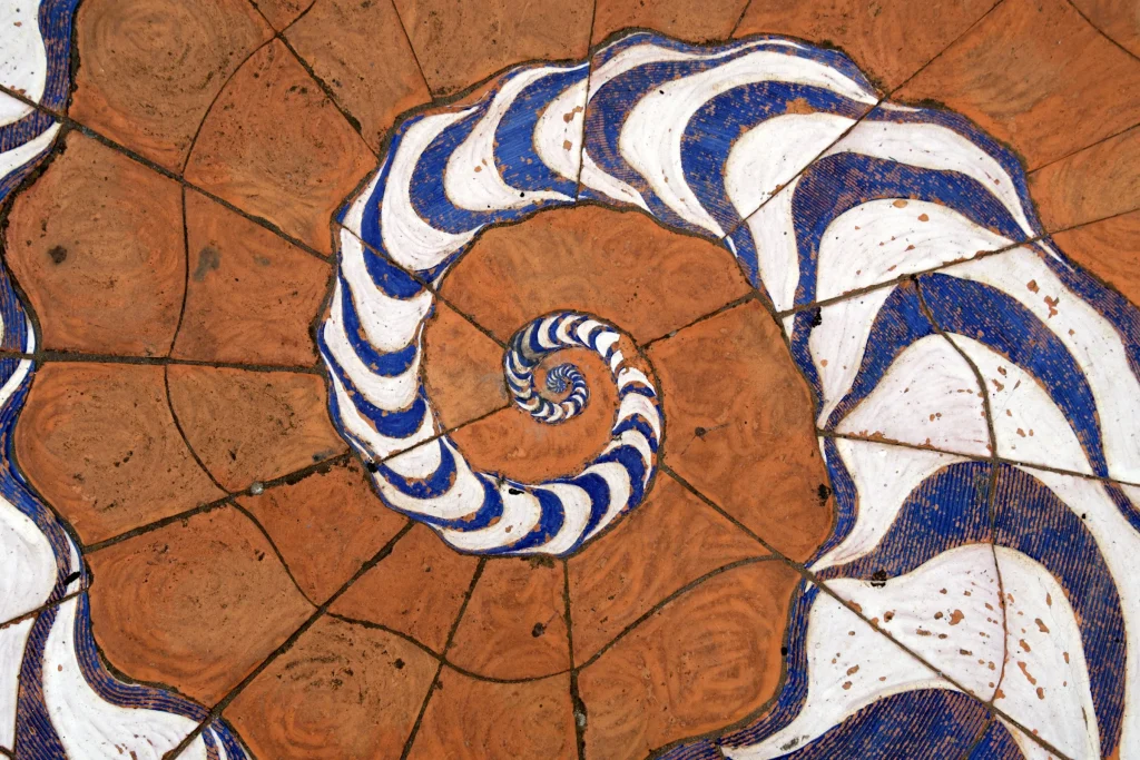A hand painted ceramic floor of the kind made at Vietri sul Mare